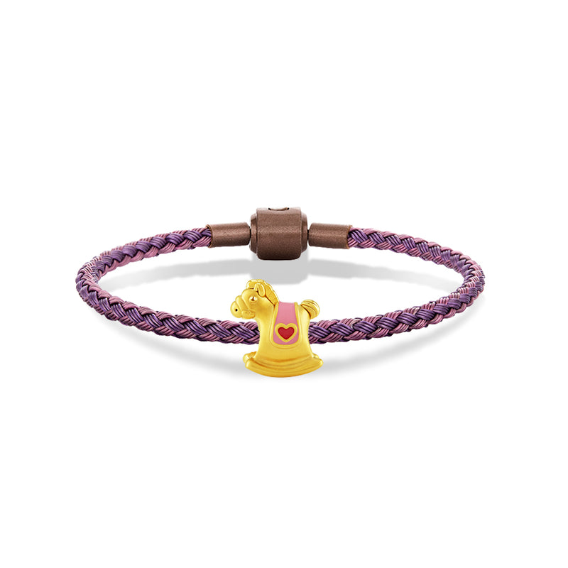 จิวเวลรี่ทอง ชาร์มทอง ม้าโยก ด้านข้าง สีอีนาเมล หัวใจ สัตว์น่ารัก Pandora ทองแท้ ทอง999 ทอง24K