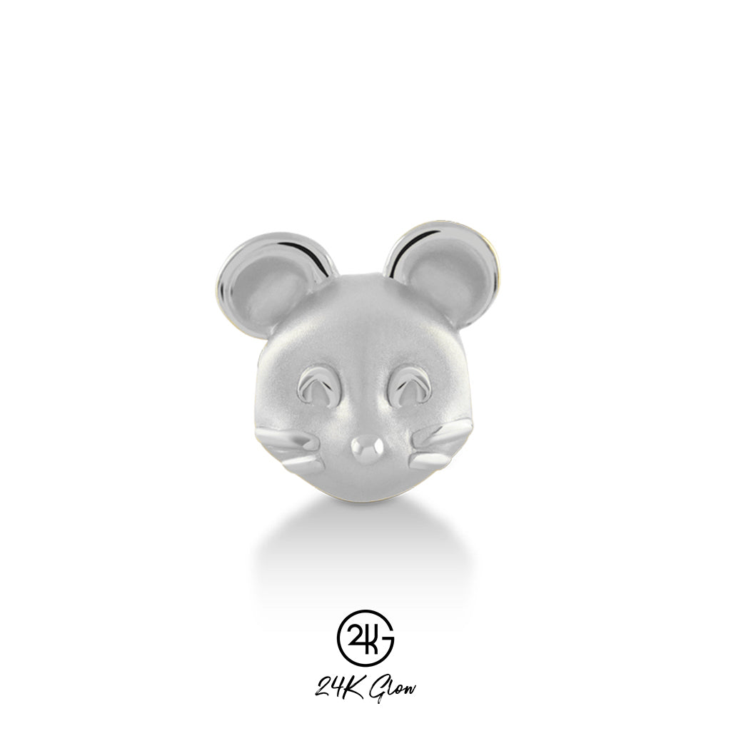 ชาร์มเงินชุบทองคำขาว หนูนักษัตร