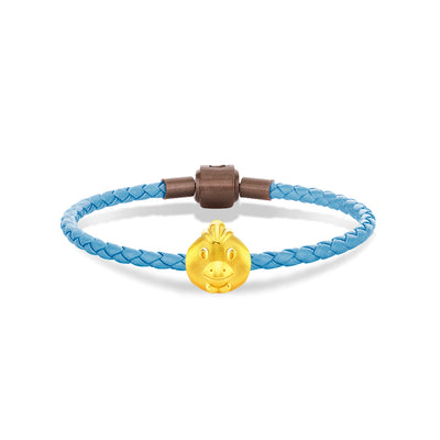จิวเวลรี่ทอง ชาร์มทอง ไก่นักษัตร ระกา ปีนักษัตร สร้อยข้อมือสีฟ้า Pandora ทองแท้ ทอง999 ทอง24K