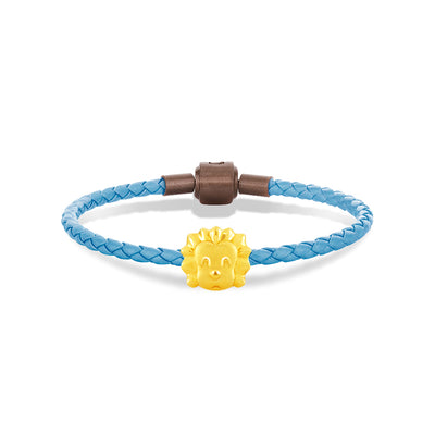 จิวเวลรี่ทอง ชาร์มทอง สิงโต สัตว์น่ารัก สร้อยข้อมือสีฟ้า Pandora ทองแท้ ทอง999 ทอง24K