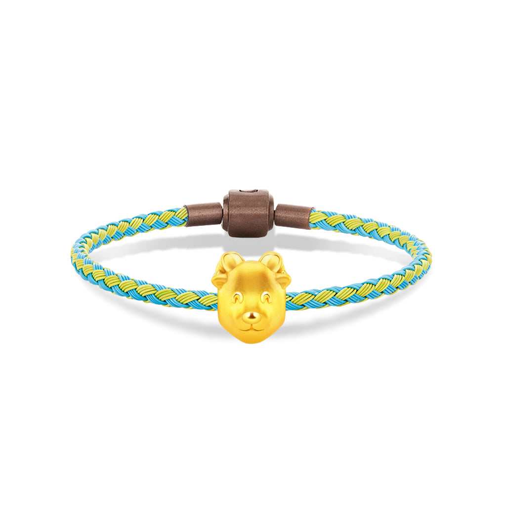 จิวเวลรี่ทอง ชาร์มทอง แพะนักษัตร มะแม ปีนักษัตรจีน สร้อยข้อมือสีเขียว Pandora ทองแท้ ทอง999 ทอง24K