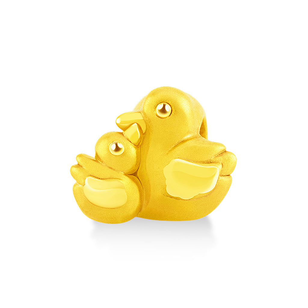 จิวเวลรี่ทอง ชาร์มทอง เป็ด (แม่และเด็ก) ของขวัญวันแม่ ของขวัญเด็กแรกเกิด สัตว์น่ารัก ด้านหน้า Pandora ทองแท้ ทอง999 ทอง24K