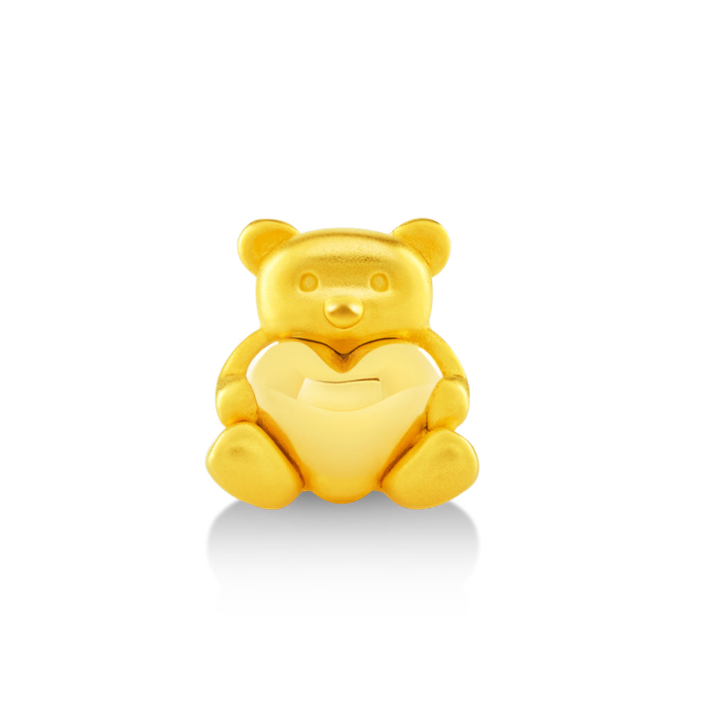 จิวเวลรี่ทอง ชาร์มทอง ตุ๊กตาหมีอุ้มหัวใจ ด้านหน้า ของขวัญวันวาเลนไทน์ ของขวัญวันแม่ Pandora ทองแท้ ทอง999 ทอง24K