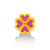 จิวเวลรี่ทอง ชาร์มทอง ดอกไม้กลีบชมพู ด้านหน้า สีอีนาเมล Pandora ทองแท้ ทอง999 ทอง24K