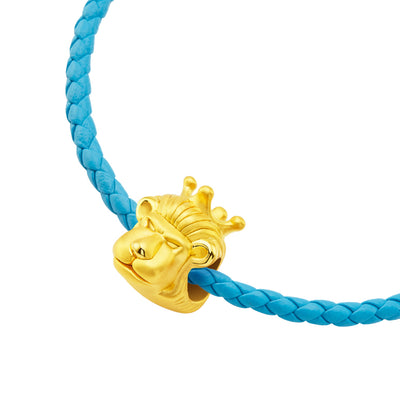 จิวเวลรี่ทอง ชาร์มทอง ราชาสิงโต สัตว์น่ารัก ด้านข้าง สร้อยข้อมือสีฟ้า Pandora ทองแท้ ทอง999 ทอง24K