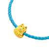 จิวเวลรี่ทอง ชาร์มทอง สุนัขนำโชค ด้านข้าง สร้อยข้อมือสีฟ้า เครื่องราง นำโชค Pandora ทองแท้ ทอง999 ทอง24K