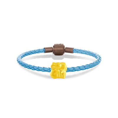 จิวเวลรี่ทอง ชาร์มทอง ช้าง (แม่และเด็ก) สร้อยข้อมือสีฟ้า ของขวัญวันแม่ ของขวัญเด็กแรกเกิด Pandora ทองแท้ ทอง999 ทอง24K