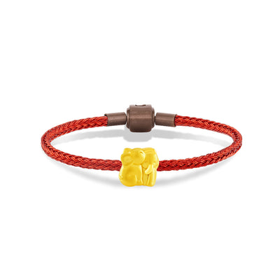 จิวเวลรี่ทอง ชาร์มทอง ช้าง (แม่และเด็ก) สร้อยข้อมือสีแดง ของขวัญวันแม่ ของขวัญเด็กแรกเกิด Pandora ทองแท้ ทอง999 ทอง24K