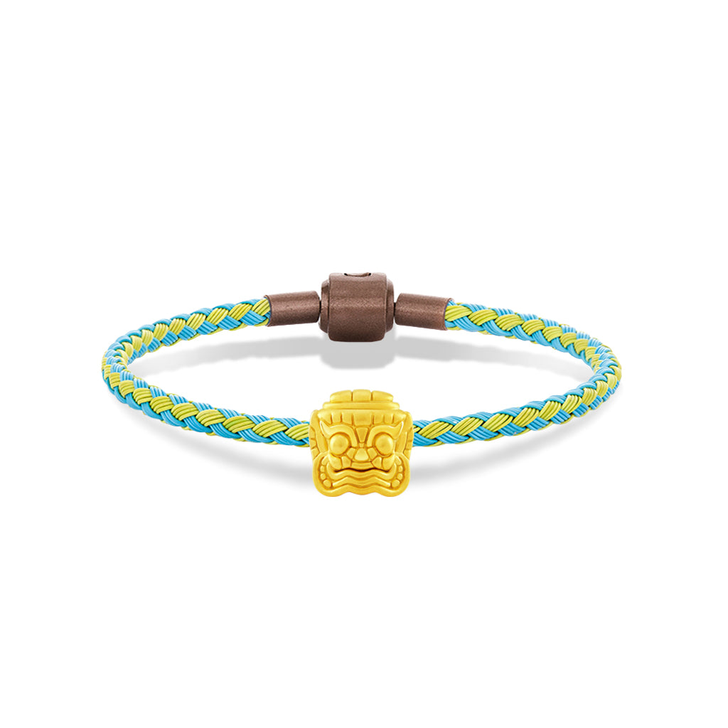 จิวเวลรี่ทอง ชาร์มทอง ยักษ์ ด้านข้าง สร้อยข้อมือสีเขียว เครื่องราง นำโชค Pandora ทองแท้ ทอง999 ทอง24K