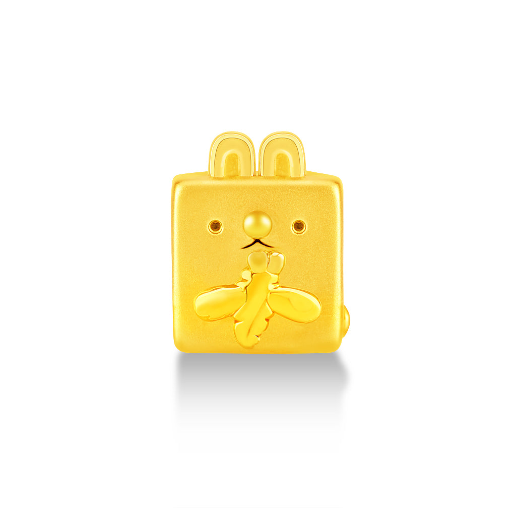 จิวเวลรี่ทอง ชาร์มทอง น้องกระต่าย(เหลี่ยม) ด้านหน้า สัตว์น่ารัก Pandora ทองแท้ ทอง999 ทอง24K