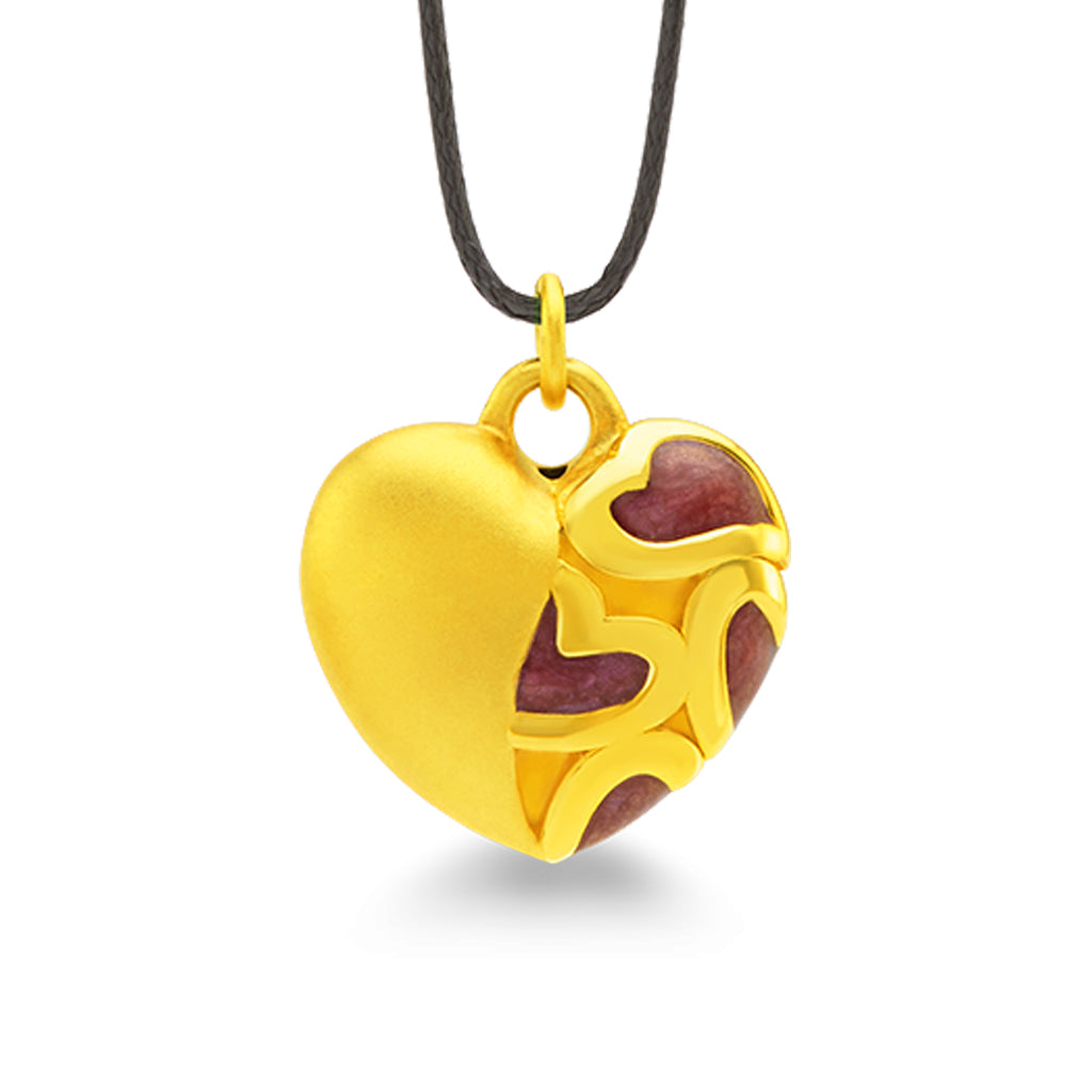 จี้ทอง รูปหัวใจลงสี